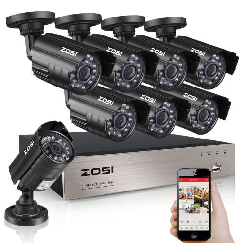 ZOSI 8CH 1080P CCTV DVR 1500TVL Outdoor 720P Night Vision Security Camera System Cameras Deals In Usa